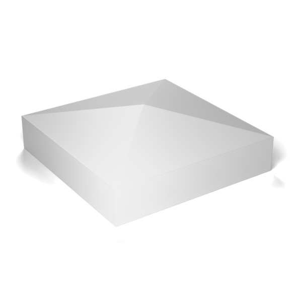 Flat external post cap, 102 mm post, white (CAPFEW102)