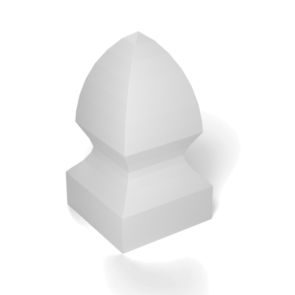 Gothic post cap, 102 mm post, white (CAPGW102)